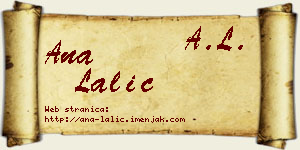 Ana Lalić vizit kartica